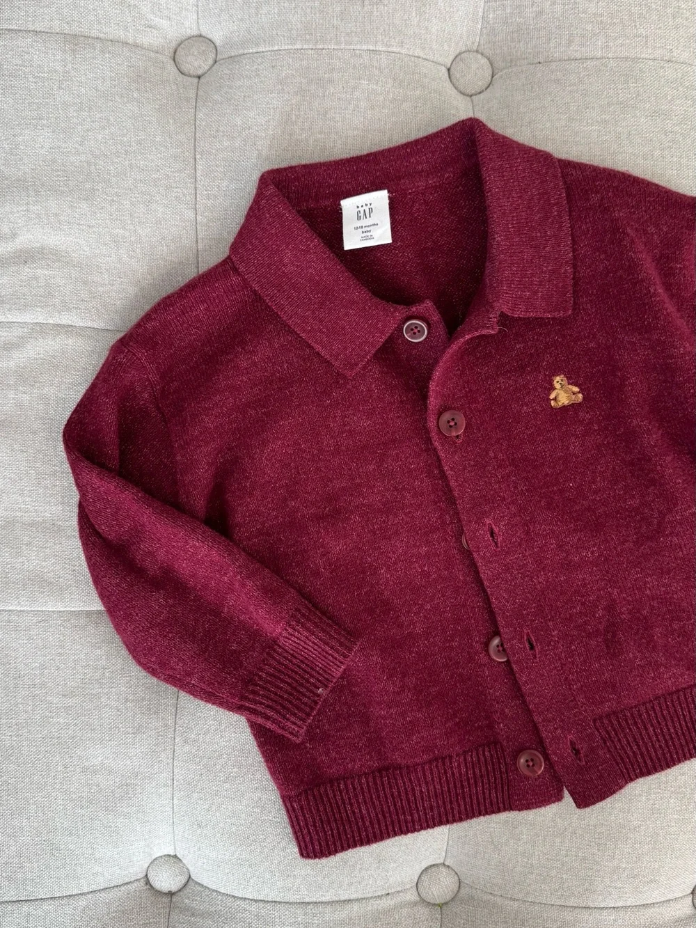 GAP Boys Red Cardigan — 12-18 months